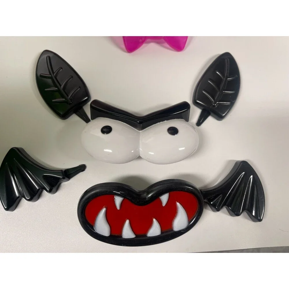 Pumpkin Decorating Kit 4 Designs Includes Frankenstein, Bat, Witch, & Pink Bow S